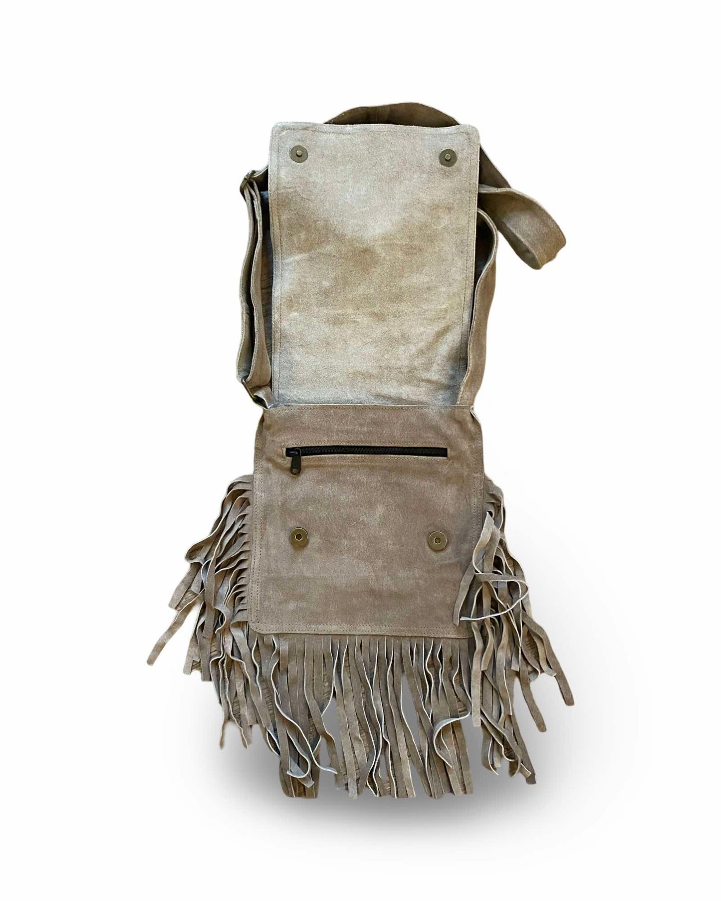 Mockaväska - Beige Fransar
