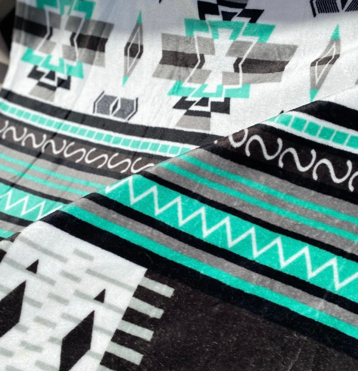 Western filt - Black turquoise