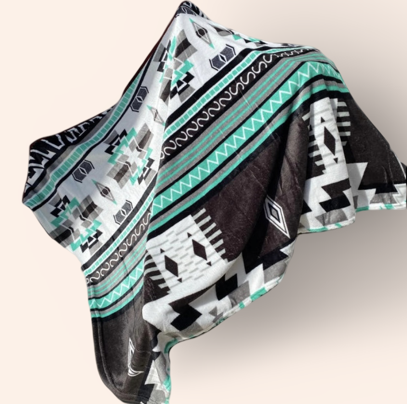 Western filt - Black turquoise