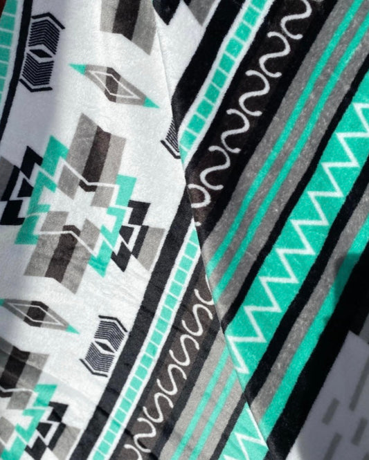 Western filt - Black turquoise