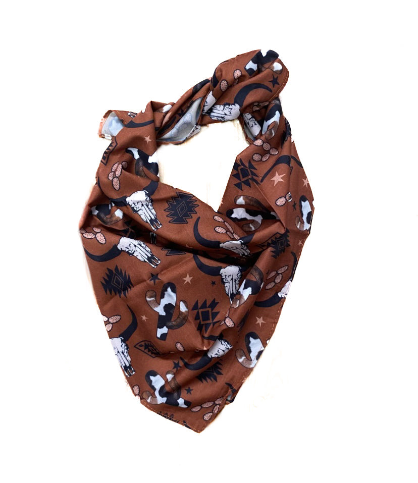 Western bandana/scarf - Brown Bull